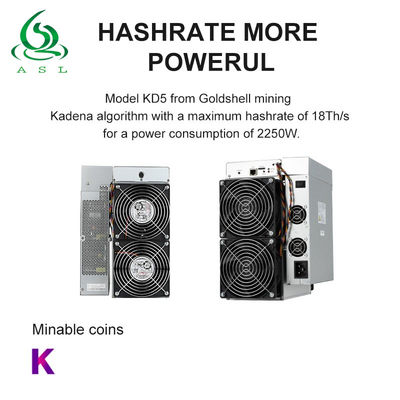12KGS Goldshell KD5 18TH/S 2250W Kadena Miner
